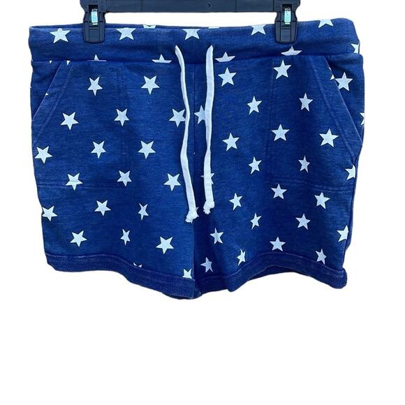 Blue cotton sweat shorts with stars size XL (NWOT) - Picture 1 of 7